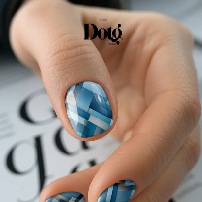 Blue Plaid Nail Wrap DIY Manicure & Pedicure Nail Stickers Decal Strips
