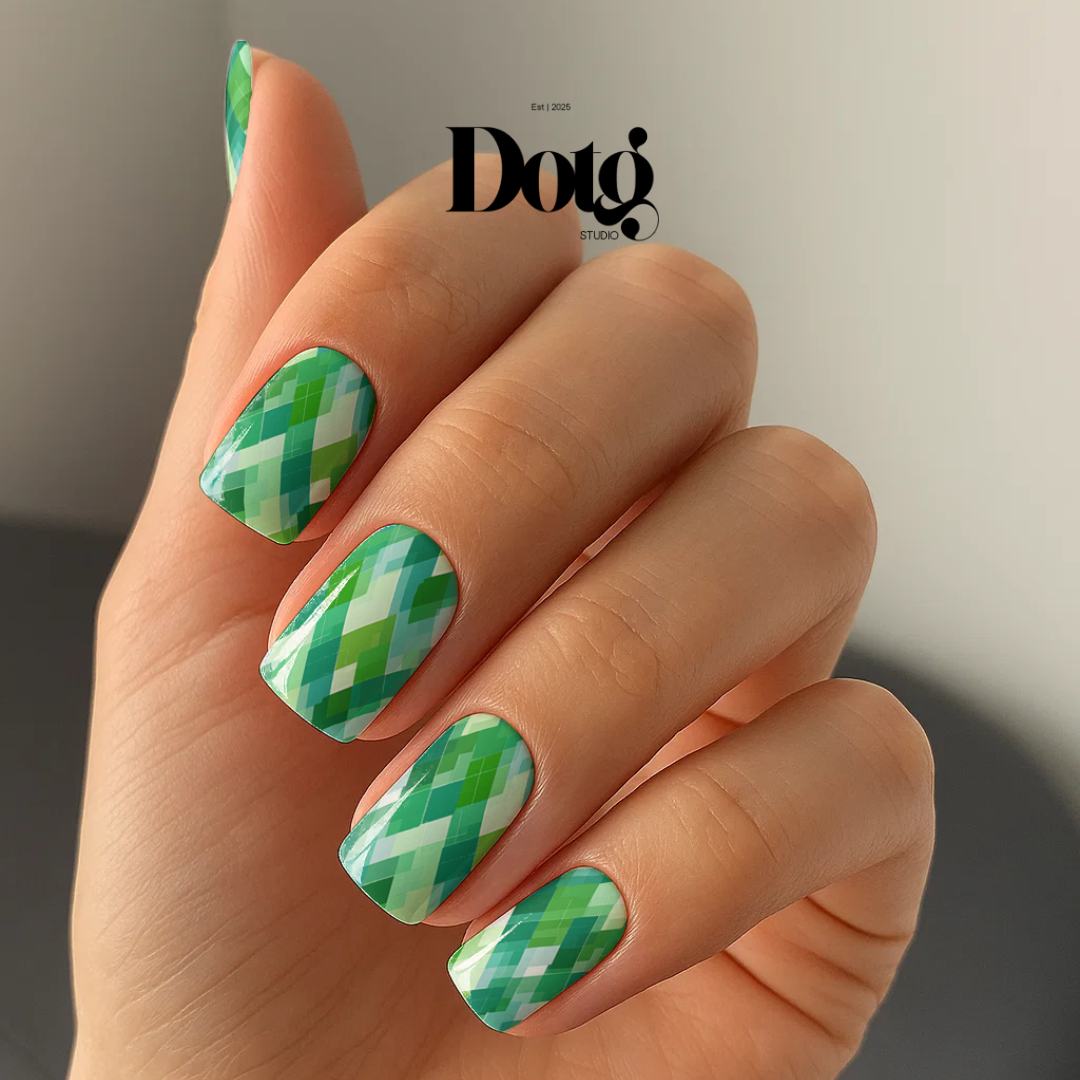 St. Patrick's Day Green Argyle Nail Wrap DIY Manicure & Pedicure Stickers Nail Decal Strips