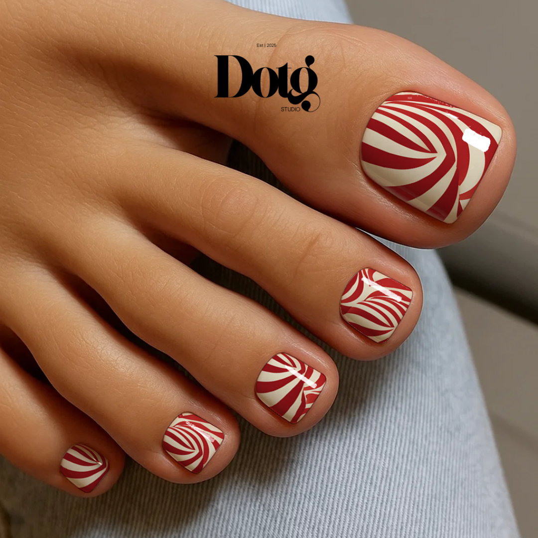 Peppermint Swirl Nail Wraps Colorful Manicure & Pedicure Nail Design Stickers