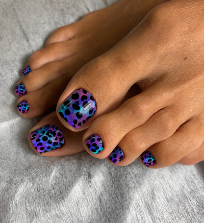 Fuchsia Leopard Nail Polish Wraps DIY Manicure & Pedicure  Iridescent Gradients Nail Stickers Decal Strips