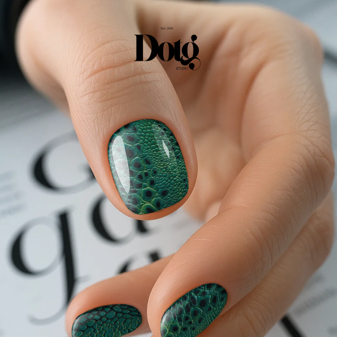 Emerald Snake Skin Nail Polish Wraps DIY Manicure & Pedicure Stickers Nail Decal Strips