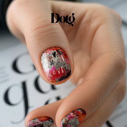 Love Collage Nail Polish Wraps DIY Manicure & Pedicure Stickers Nail Decal Strips