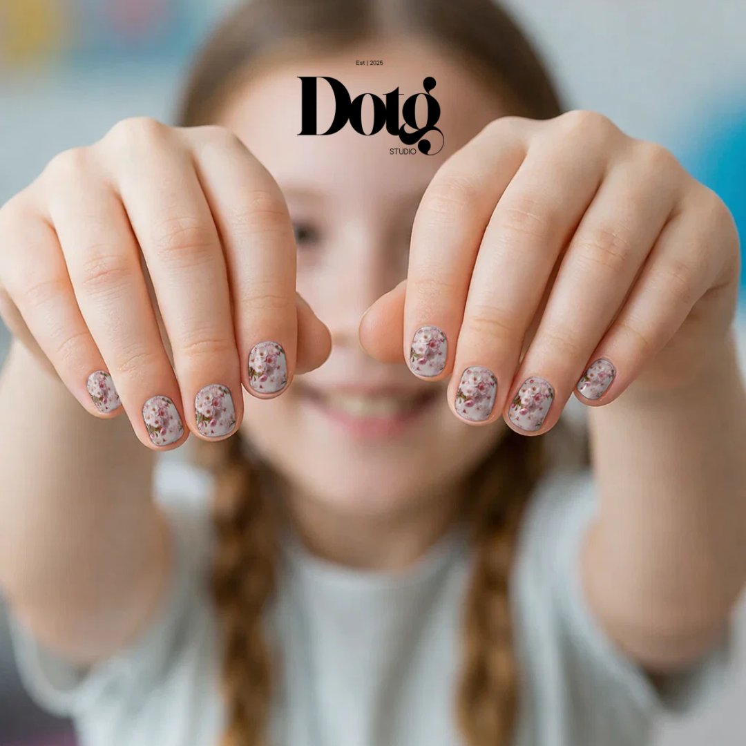 Cherry Blossom Nail Wrap for Women DIY Manicure & Pedicure Wraps Girly Nail Stickers Decal Strips