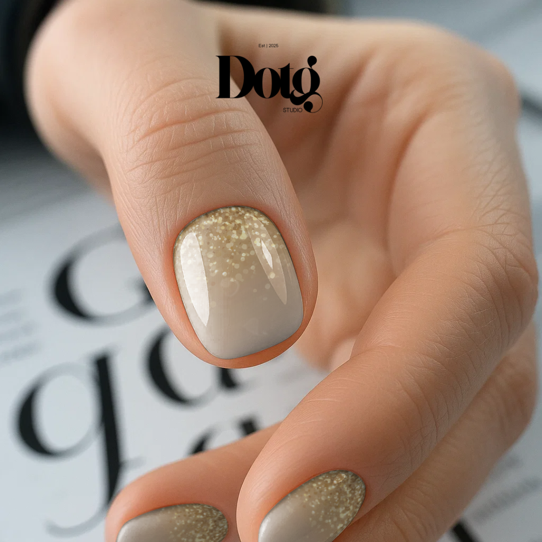 Gold Glitter Nail Polish Wraps DIY Manicure & Pedicure Glow Stickers Nail Decal Strips