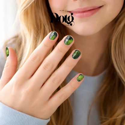 Neon Green Snake Skin Nail Wraps • Reptile Texture Statement Nails  • Pedicure & Manicure Stickers