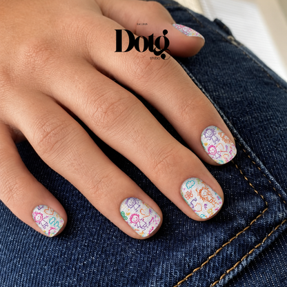 Back To School Doodle Nail Wraps DIY Manicure & Pedicure Teacher Appreciation Nail Stickers Classroom