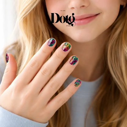 Abstract Paint Nail Polish Wraps DIY Manicure & Pedicure Floral Stickers Gift for Her