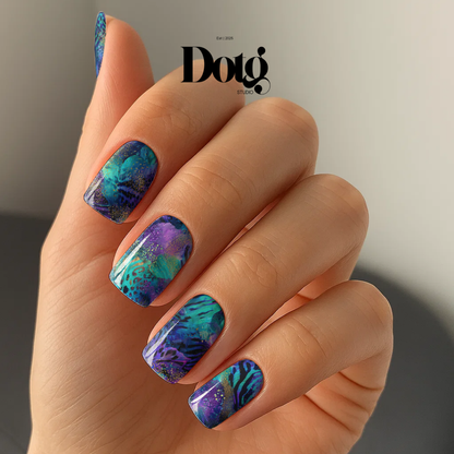 Electric Space Nail Wraps Abstract Manicure & Pedicure Nail Design Stickers