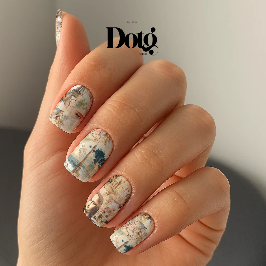 Paris Day Nail Polish Wraps DIY Manicure Stickers Nail Decal Strips