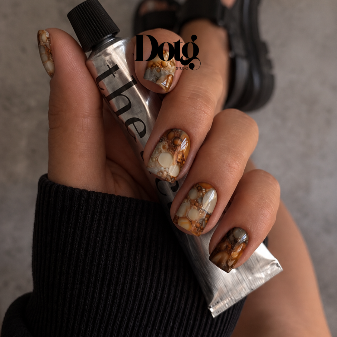 Brown Marble Nail Wrap DIY Manicure & Pedicure Stickers Neutral Nail Gift for Mom