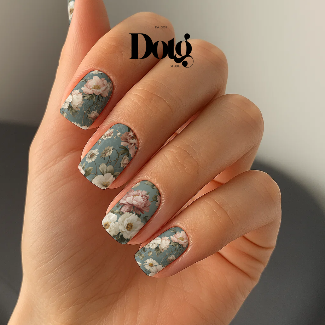 Floral Poem Nail Polish Wraps DIY Manicure Stickers Nail Decal Strips