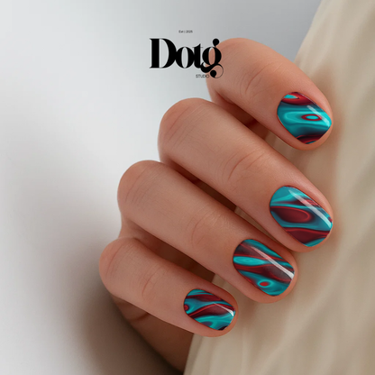 Red Fluid Nail Wraps DIY Manicure & Pedicure Nail Stickers Decal Strips