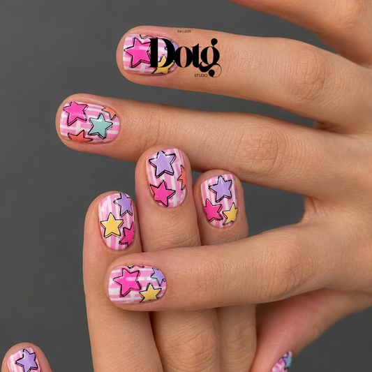 Stars Festival Nail Wraps DIY Manicure & Pedicure Retro Cartoon Nail Stickers Pop Art Strips