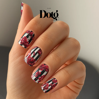 Ruby Magnolia Nail Wraps DIY Manicure & Pedicure Nail Stickers Decal Strips