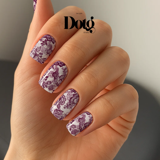 Burgundy Lace Nail Wraps