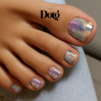 Dream Leaf Nail Polish Wraps DIY Manicure and Pedicure Nail Stickers Iridescent Decal Strips