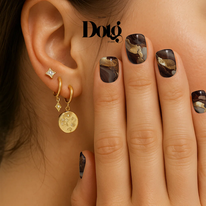 Amber Stone Nail Polish Wraps DIY Manicure & Pedicure Stone Texture Stickers Gift for Her