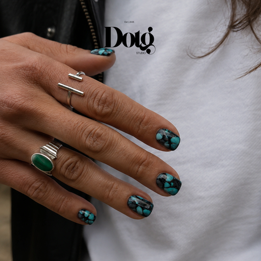 Green Stone Nail Wraps
