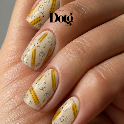Back To School Nail Wraps DIY Manicure & Pedicure Teacher Appreciation Nail Stickers Classroom Strips