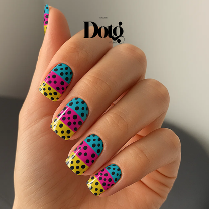 Color Polka Dot Nail Wraps DIY Manicure & Pedicure Stickers Art Nail Decal Strips