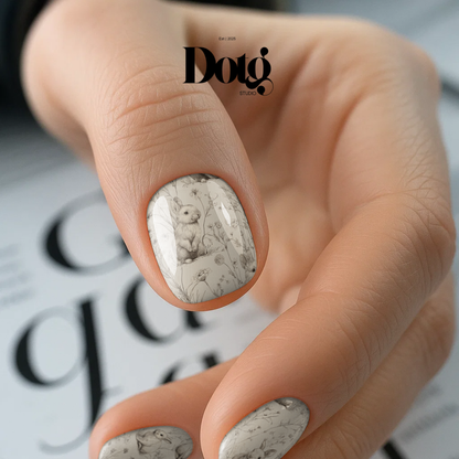 Botanical Bunny Nail Polish Wraps DIY Manicure & Pedicure Stickers Nail Decal Strips