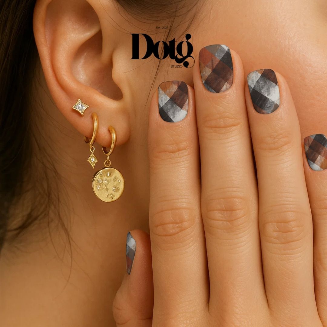 Rustic Plaid Nail Polish Wraps DIY Manicure Stickers Autumn Nail Decal Strips