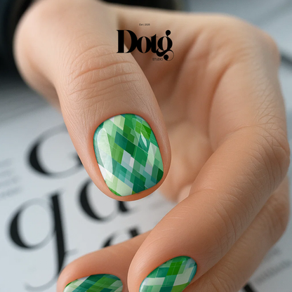 St. Patrick's Day Green Argyle Nail Wrap DIY Manicure & Pedicure Stickers Nail Decal Strips