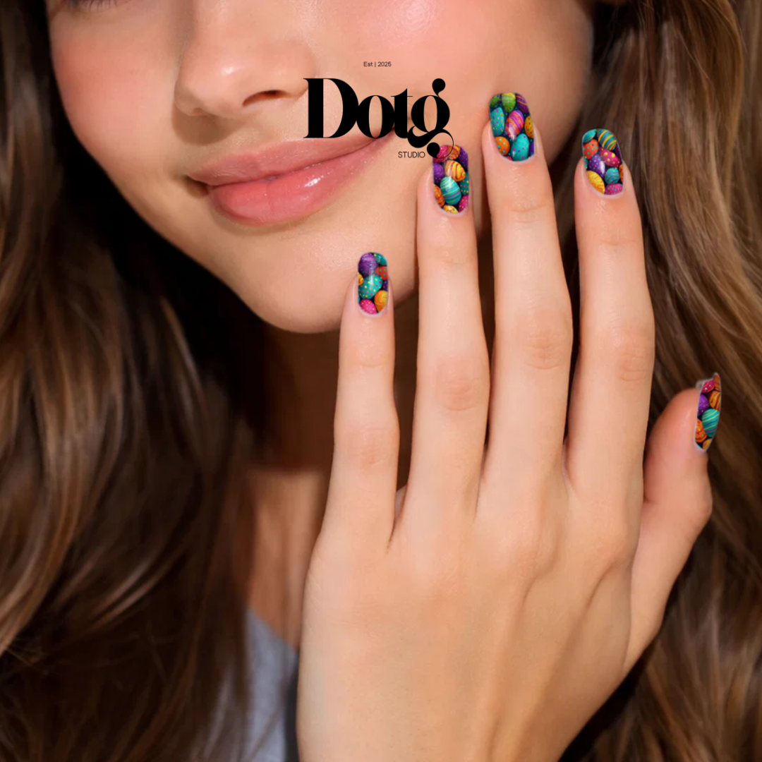 Colorful Easter Eggs Nail Polish Wraps DIY Manicure & Pedicure Stickers Nail Decal Strips