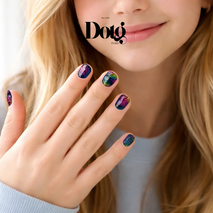 Neon Animal Print Nail Polish Wraps DIY Manicure & Pedicure Stickers Nail Decal Strips