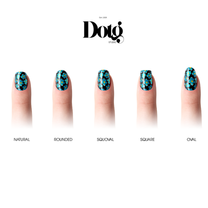 Blue Flower Nail Wraps DIY Manicure & Pedicure Stickers Graphic Nail Decal Strips