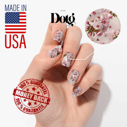 Cherry Blossom Nail Wrap for Women DIY Manicure & Pedicure Wraps Girly Nail Stickers Decal Strips