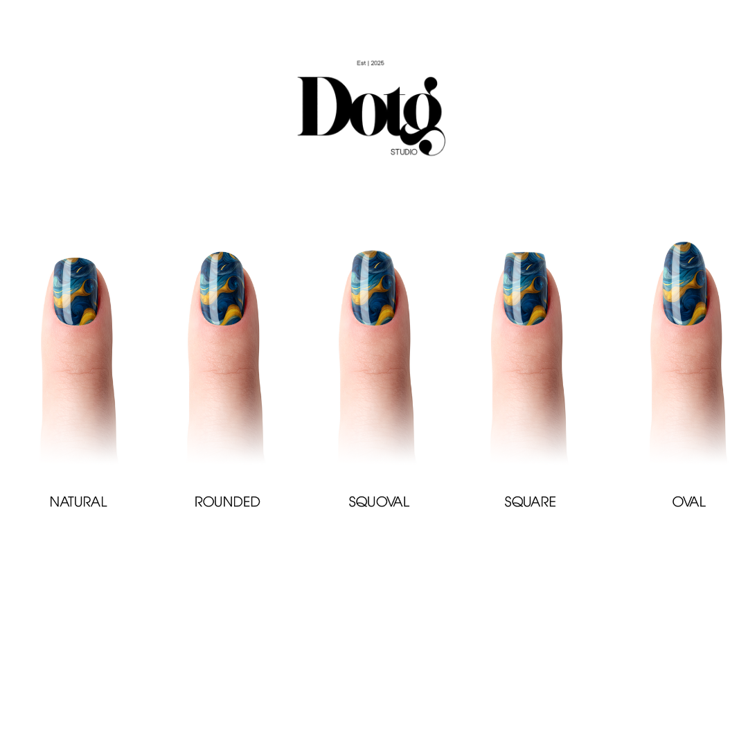 Abstract Swirl Nail Wraps DIY Manicure & Pedicure Nail Stickers Blue Sea Decal Strips