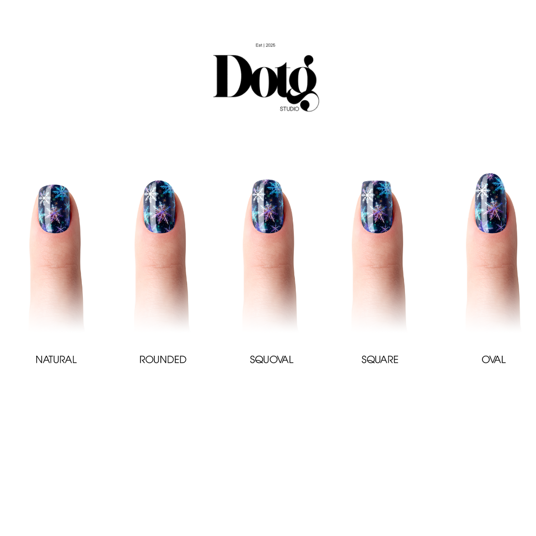 Holographic Snowflakes Nail Wraps Minimalist Manicure & Pedicure Nail Design Stickers