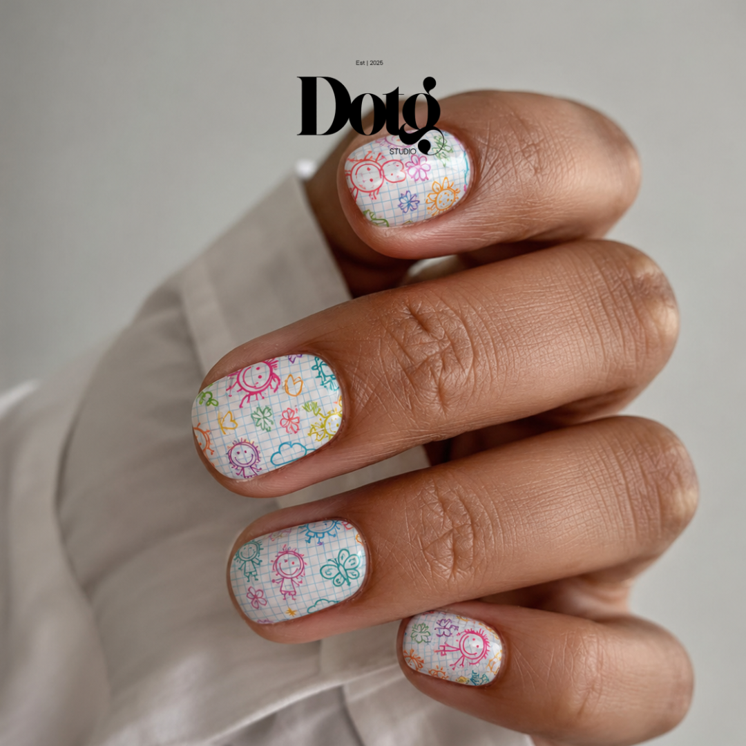 Back To School Doodle Nail Wraps DIY Manicure & Pedicure Teacher Appreciation Nail Stickers Classroom