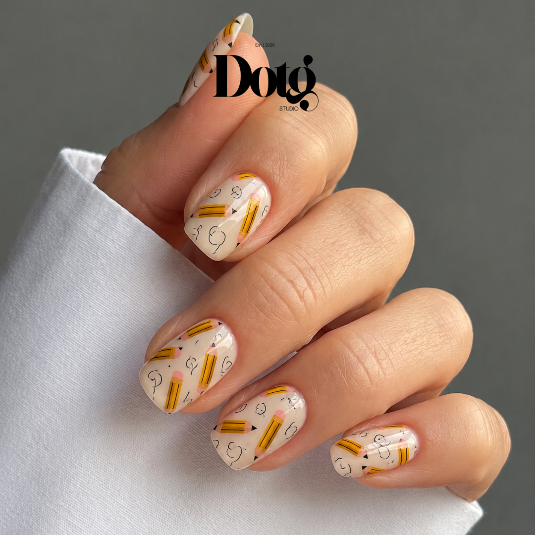 Back To School Nail Wraps DIY Manicure & Pedicure Teacher Appreciation Nail Stickers Classroom Strips