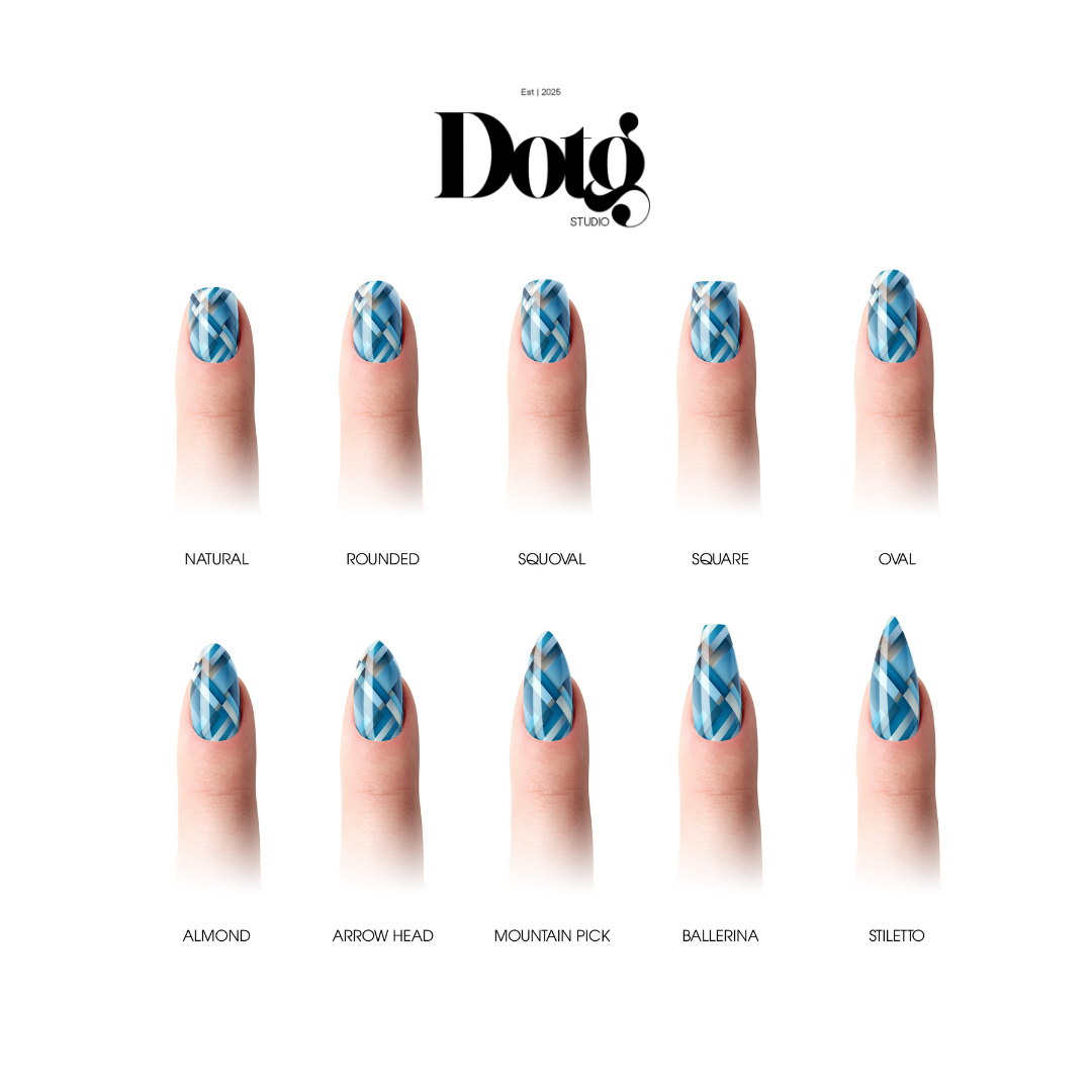 Blue Plaid Nail Wrap DIY Manicure & Pedicure Nail Stickers Decal Strips