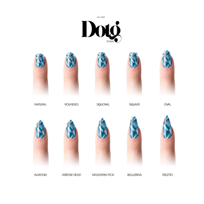 Blue Plaid Nail Wrap DIY Manicure & Pedicure Nail Stickers Decal Strips