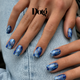 Blue Stone Nail Polish Wraps DIY Manicure & Pedicure Geometric Abstract Nail Stickers Decal Strips