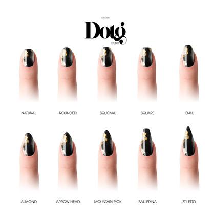 Black Gold Abstract Nail Wraps Luxury Minimalist Manicure & Pedicure Nails Stickers Smoky Marble Design