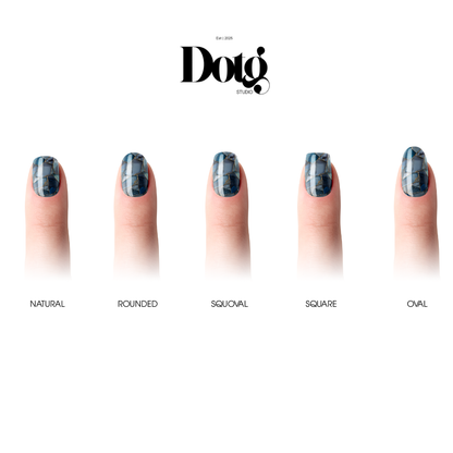 Blue Geode Nail Polish Wraps DIY Manicure & Pedicure Gold Stickers Nail Decal Strips