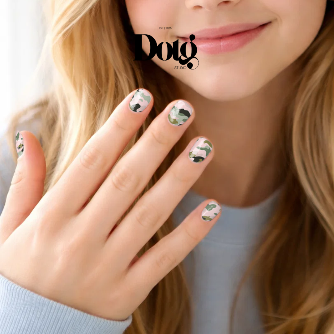 Neutral Camo Nail Polish Wraps DIY Manicure & Pedicure Stickers Nail Decal Strips