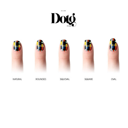 Nail Wrap Modern Mondrian Decals DIY At-Home Geometric Manicure & Pedicure Stickers for Her