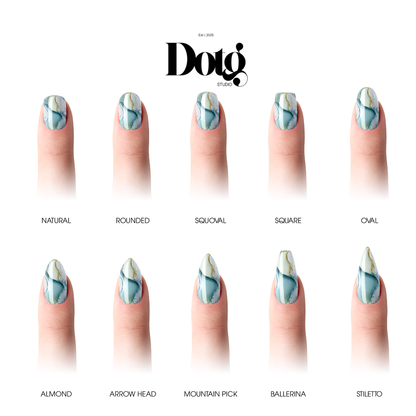 Blue Marble Nail Wraps Abstract Pedicure & Manicure Water Design Aqua Nail Stickers Gel Alternative