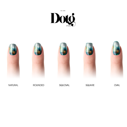 Aqua Bloom Nail Wraps DIY Manicure & Pedicure Nail Stickers Floral Garden Decal Strips