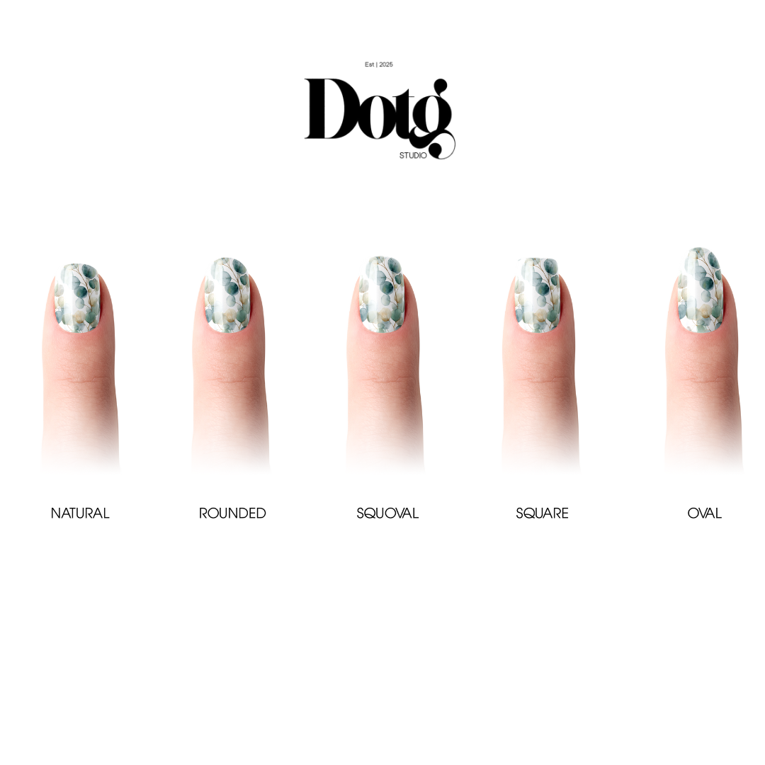 Eucalyptus Leaves Nail Polish Wraps DIY Manicure and Pedicure Stickers Nail Decal Strips