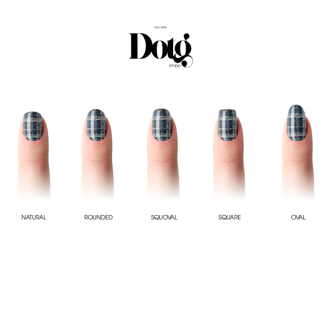 Blue Tweed Nail Wraps DIY Manicure & Pedicure Nail Stickers Decal Strips