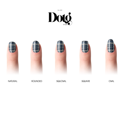 Blue Tweed Nail Wraps DIY Manicure & Pedicure Nail Stickers Decal Strips