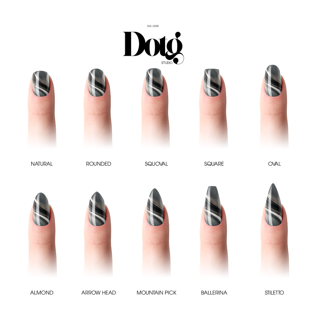 Black Marble Nail Wraps Abstract Pedicure & Manicure Stone Texture Design Nail Stickers Gel Alternative