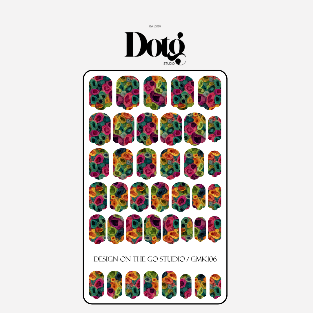 Abstract Paint Nail Polish Wraps DIY Manicure & Pedicure Floral Stickers Gift for Her