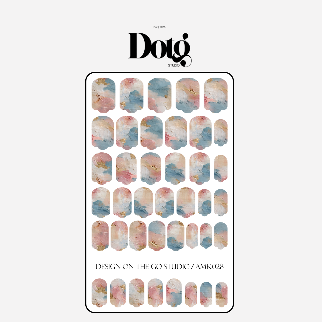 Pastel Abstract Nail Wraps Luxury Minimalist DIY Manicure & Pedicure Nails Stickers Fashionable Nails